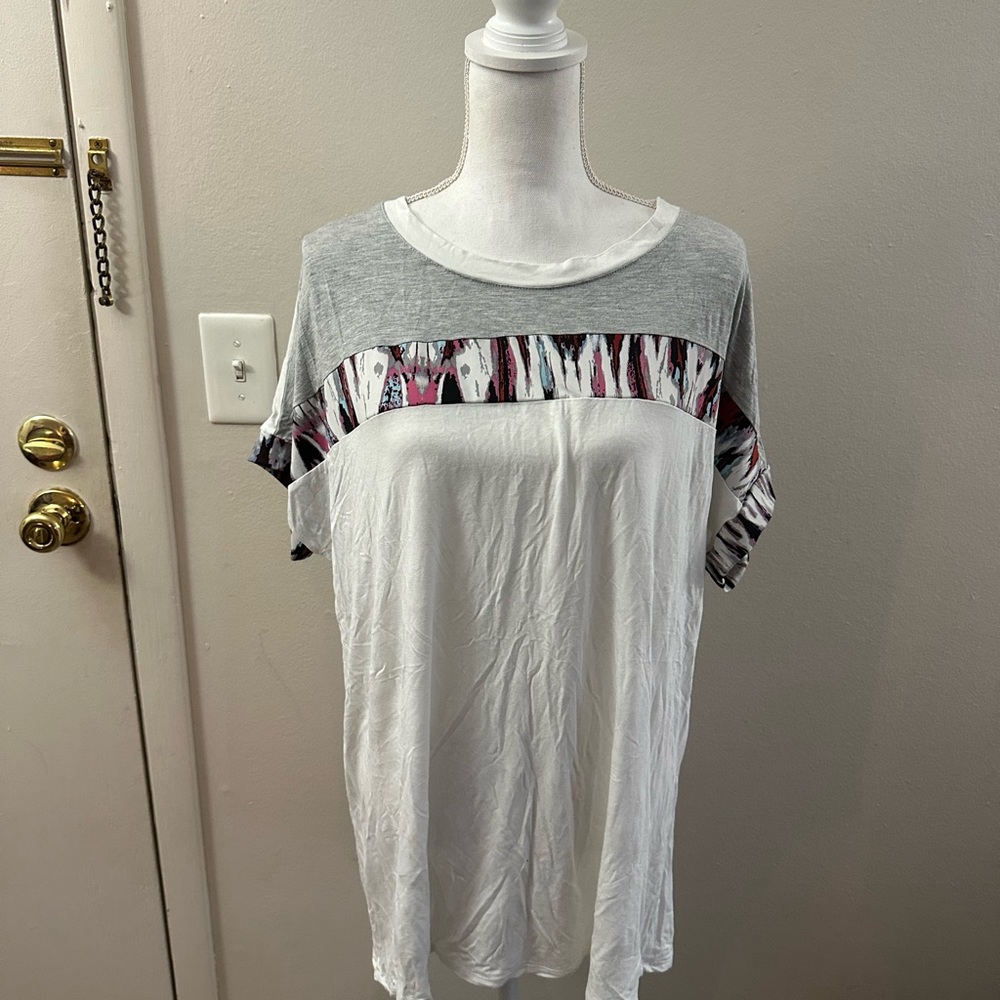 Celeste color block watercolor teeshirt